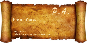 Paur Absa névjegykártya